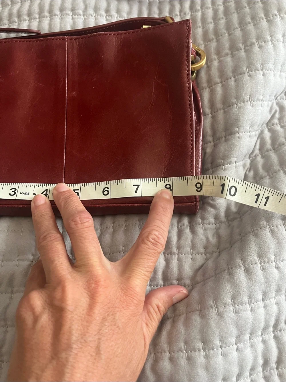 Leather Crossbody Bag in Deep Red